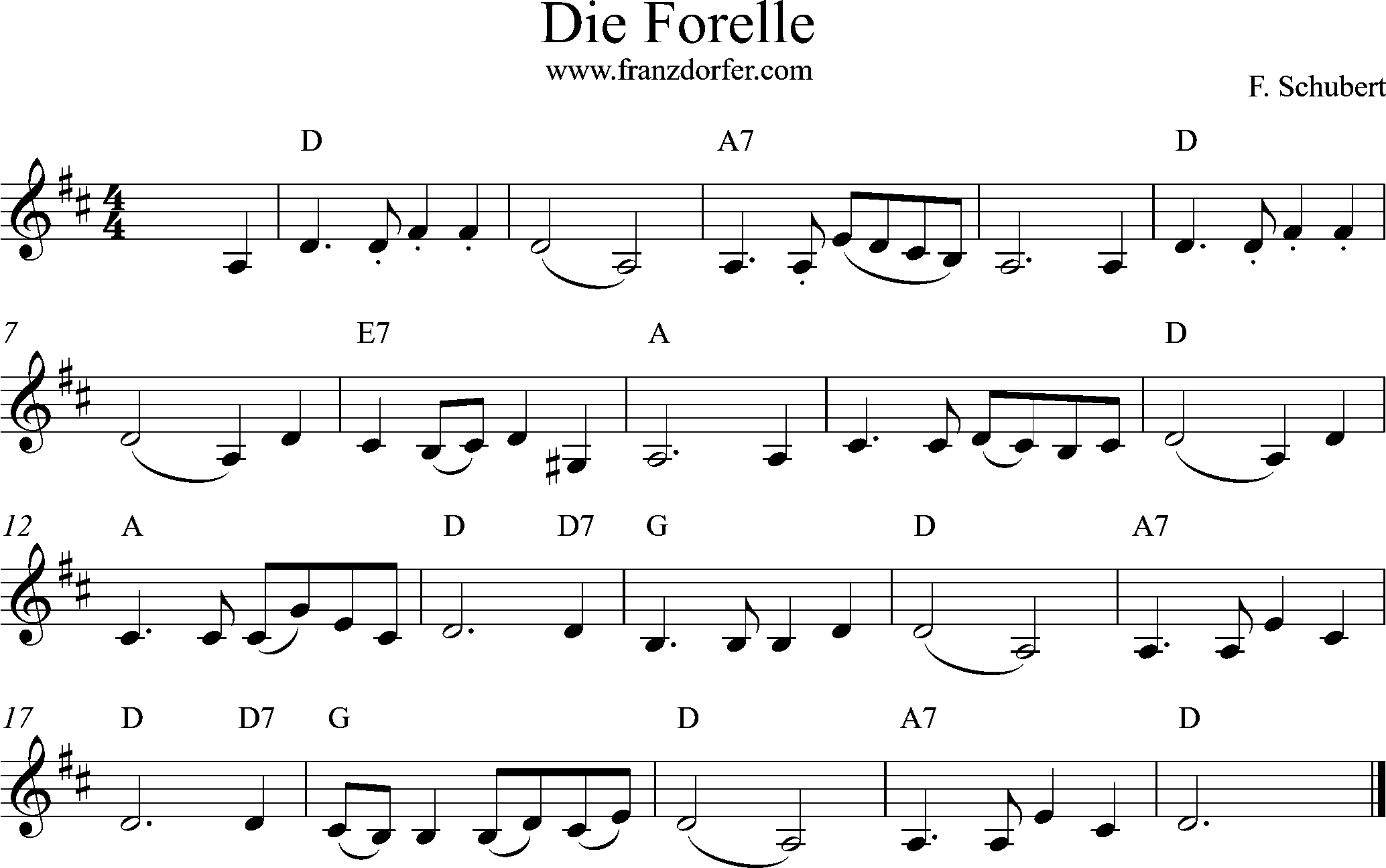 Clarinet sheetmusic - D-Dur, Trompete